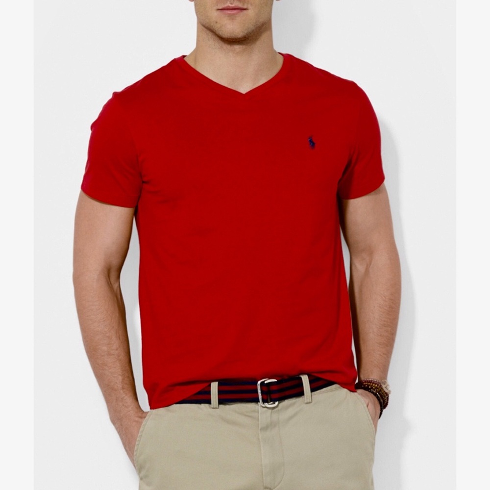 Polo Ralph Lauren Red V-Neck Tee